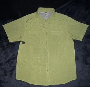 Alpine Design Tech Series Mens Outdoor Shirt XXL Short Sleeve Button Up Olive - Picture 1 of 13