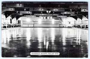 1930-40 BRADDOCK HEIGHTS PISTA DE PATINAJE INTERIOR MARYLAND MD POSTAL - Imagen 1 de 2