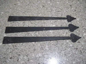 Vintage Hand Forged Strap Hinge (x3) 14" New Old Stock - Picture 1 of 5