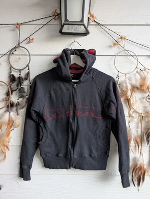 RARO De Colección 2004 Emily the Strange Kitty Sudadera con Capucha Gato Gótico Sudadera Y2K Foto 1 de 4