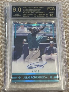 2020 Leaf Ultimate Draft Auto Julio Rodriguez 43/50 FCG 9 W/10 AUTO🔥🔥🔥 - Bild 1 von 3