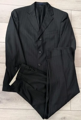 Daniel Cremieux Pinstripe Men's Suit 40S, 33x27" Pleated Pants Loro Piana Wool - Image 1 of 4
