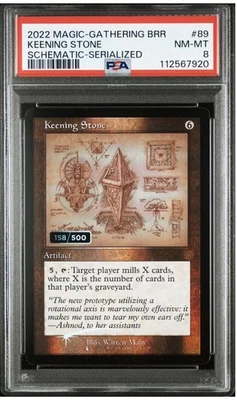 2022 Magic: The Gathering KEENING STONE #158/500 Schematic Serialized Rare PSA 8 - Image 1 of 3