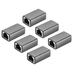 6PCS RJ45 CAT7 Ethernet Coupler Female to Female Cat7 Cat6 Cat5e Cat5, Silver - Afbeelding 1 van 6