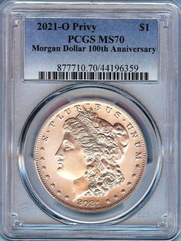 2021-O Privy Morgan New Orleans Silver Dollar PCGS MS70 Graded US Mint Box OGP Cover