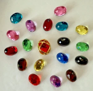 19 Vintage Joan Rivers Color Interchangeable Faceted Gems with Gold Tone Pendant - Picture 1 of 7