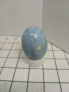 Schönes altes chinesisches Ei Calcit aus poliertem hellblauem Stein - Bild 1 von 4