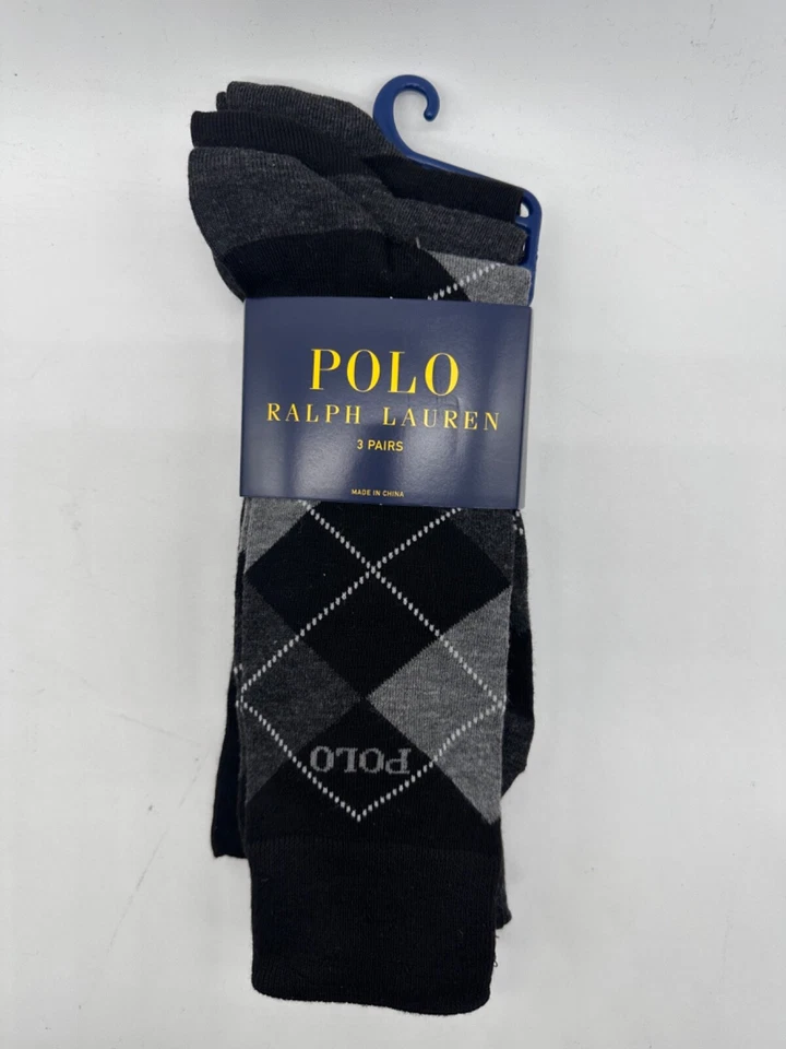 Polo Ralph Lauren Multicolor Mens Argyle Dress Socks 3 Pairs Sock Size 10-13