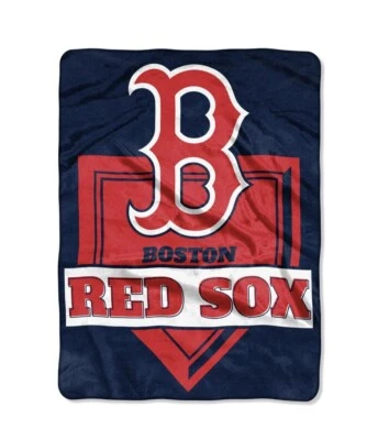 BOSTON RED SOX Royal Plush Raschel Blanket 60" x 80" OFFICIALLY LICENSED MLB NEW - Image 1 of 4