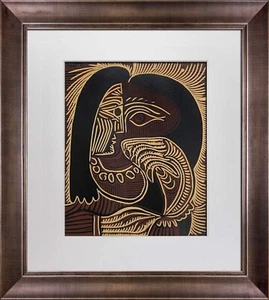 Pablo Picasso Linogravur Limited Edition "Femme au Collier" 1959 mit Rahmen - Bild 1 von 7