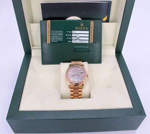 ROLEX Date-Date Everose 36mm Diamond Model 118235F Watch With Box/Card TC4030043 - Picture 1 of 16