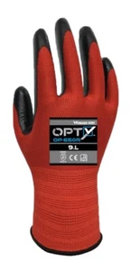 12 x Wonder Grip OP-650R OPTY Nitrile Coated 13 Guage Polyester Dexterity Gloves - Picture 1 of 3