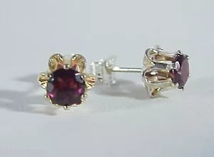 PENDIENTES PERFORADOS GRANATE ESTERLINA CONJUNTO BUTTERCUP - Imagen 1 de 3