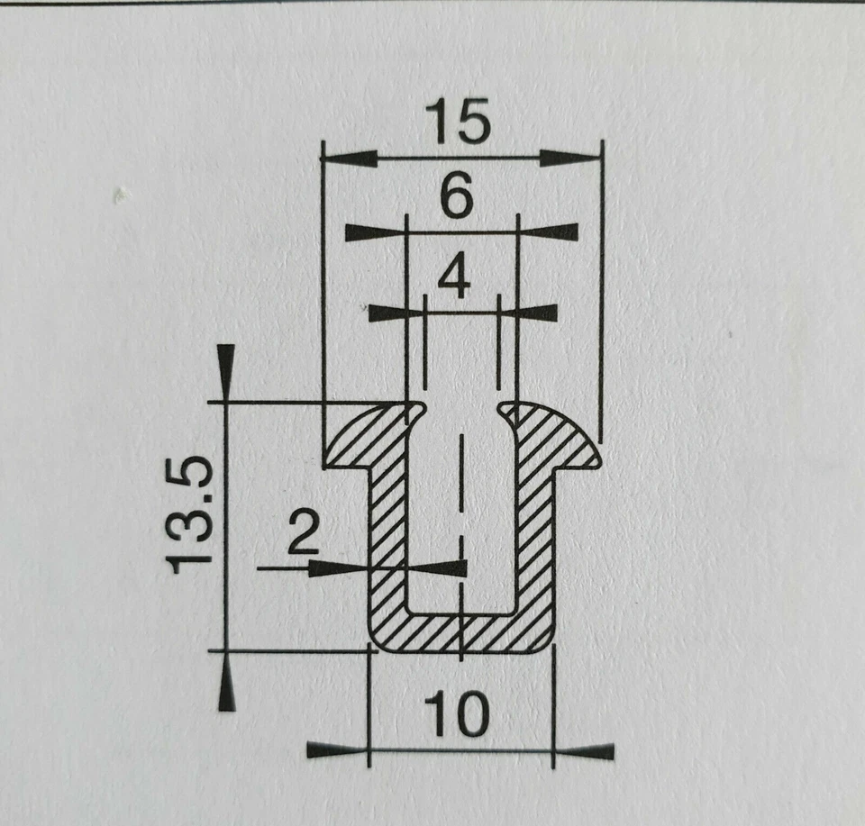 U - Profil Profilgummi Fensterdichtung Scheibengummi Universalprofil 10/13,5mm