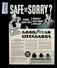 1939 Goodyear Lifeguards Rubber Safety Car Tires Family Vintage Print Ad 32674