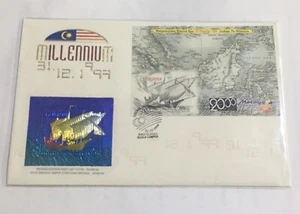 1999 SELANGOR pewter Niobium stamp Fdc Millennium Year Ship - Picture 1 of 2