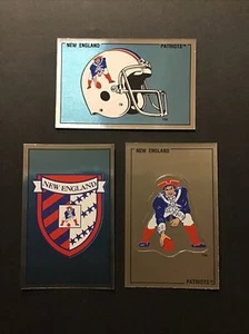 (3) New England Patriots TEAM STICKERS - 1989 1990 Panini NFL Sticker D25 - Picture 1 of 2