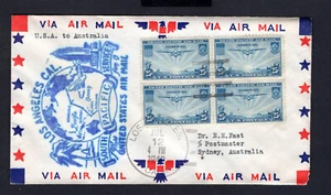 1940, 1st Flt Cover FFC FAM-19 Clipper Flt., Los Angeles, CA to Sydney Australia - Picture 1 of 2
