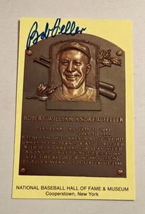 Postal de los Indios de Cleveland firmada automáticamente por Bob Feller - Imagen 1 de 1