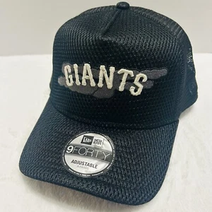 New Era San Francisco Giants City Mesh A-Frame 9FORTY Adjustable Snap Hat Black - Picture 1 of 5