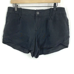 Alice + Olivia Butterfly Shorts Size 8 Womens Black Pleated Silk Stretch Pockets - Picture 1 of 7