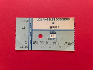 Tom Glavine Career Win # 81 vs. Dodgers Ticket, Sept 8, 1993 - Picture 1 of 2