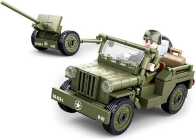 Building Blocks SLUBAN M38-B0853 WWII Army Jeep Bricks Toy - Image 1 of 4