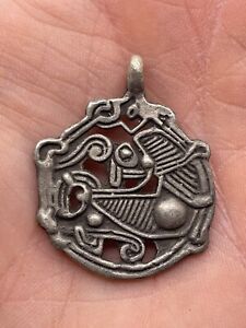 ANCIENT BYZANTINE SILVER ORNAMENTED AMULET