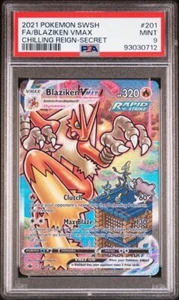 Pokemon Regno Ghiacciante 2021 Blaziken VMAX Arte Alternativa Segreta Raro #201 - PSA 9 - Foto 1 di 2