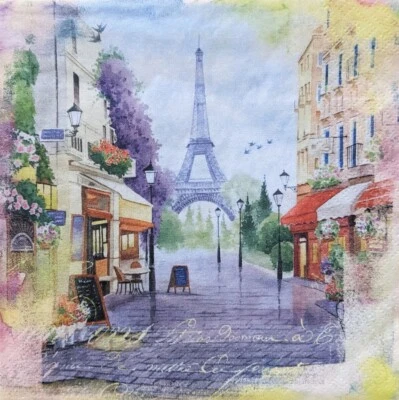 Springtime in Paris - Luncheon Size Paper Napkins Pack Of 20 - Image 1 of 2