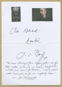 T. C. Boyle - Novelista estadounidense - Manuscrito firmado raro + Fotos - Años 2010 - Imagen 1 de 1