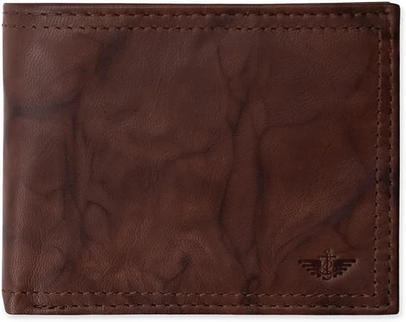Dockers - Men's Bifold Leather Wallet Thin RFID Blocking Security, Brown - Image 1 of 2