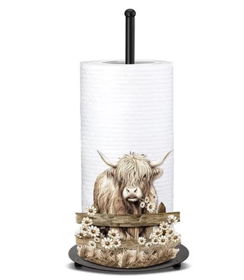 Highland Cow Metal Paper Towel Holder Farmhouse Highland Cow Kitchen Decor - Image 1 of 4