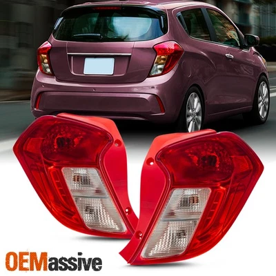 For 2016-2022 Chevy Spark Halogen Type Red Clear Tail Light Pair Drive+Passenger - Image 1 of 4