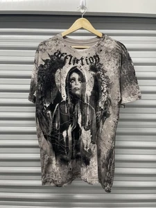 Herren T-Shirt Y2K Affliction Crying Angel Grafik Gr. XL - Bild 1 von 6