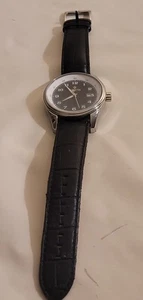 Invicta Herren 12186 Vintage schwarzes Zifferblatt schwarzes Lederband Edelstahl Uhr - Bild 1 von 7