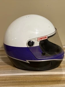 Vintage Simpson USA Racing Helmet Purple White Full Face 7 1/2 1994 Original - Picture 1 of 8