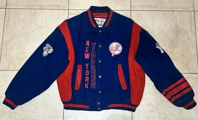 Chaqueta de bombardero de colección New York Yankees para hombre lana nuez moscada acolchada XL Foto 1 de 4