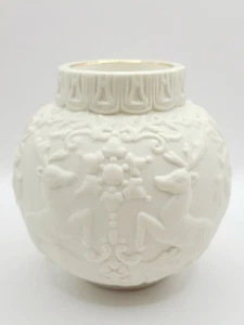 Lenox Ornamental Glow Winter Votive Holder With Damask & Deer Design 4" Tall - Picture 1 of 8