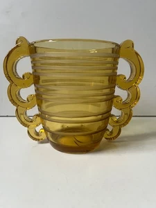 FRENCH PIERRE D'AVESN For DAUM Shades of Amber Art Glass Vase 16.2cm Height - Picture 1 of 12