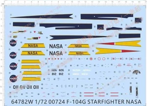 Calcomanía detallada 1/72 USAF F-104G Starfighter marcas de la NASA tobogán acuático 64782W - Imagen 1 de 1