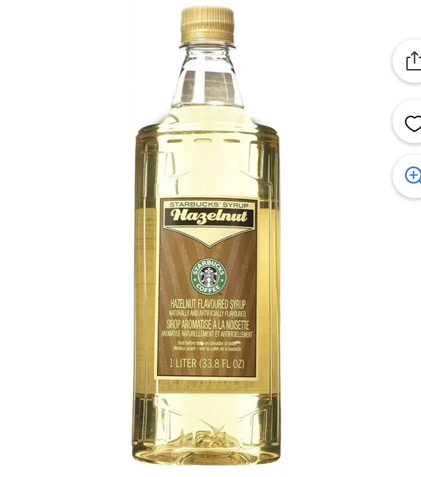 Jarabe con sabor a avellana Starbucks botella de 1 litro 33,8 OZ caducidad 14/04/2026 Foto 1 de 1