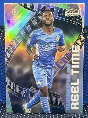 2021-22 Topps Chrome Stadium Club RAHEEM STERLING Reel Time Manchester City - Image 1 of 2