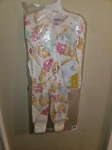 Burt's Bees Baby 18 Months Sleeper Footie Pajamas Ice Cream Cones Organic Cotton - Picture 1 of 6