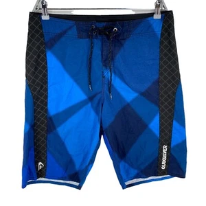 Quiksilver Geometrisch Marineblau Schwarz Bademode Badehose Shorts Größe L - Bild 1 von 5
