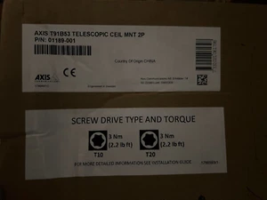 Axis Communications T91B53 Telescopic Ceiling Mount 2P 01189-001 - Picture 1 of 4