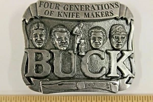 Buck Knives USA Made Knife Collectors 4 Generations Makers Knife Belt Buckle - Picture 1 of 3