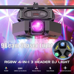 150W LED Rotating Moving Head Light Beam Stage RGBW Laser DJ Light Home PARTY - Picture 1 of 11