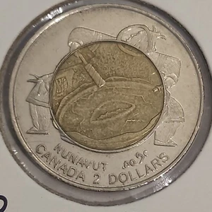 Canada 1999 nunavut toonie coin - two dollars - circulated - protective cover - Picture 1 of 4