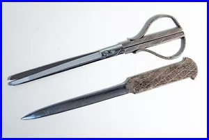 Letter Opener & Scissors 925 Sterling Silver 1964 Axel Holm Pfeilring Danish - Picture 1 of 5